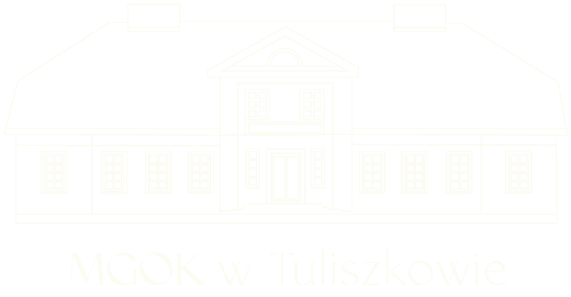 Grafika przedstawia logo MGOK w Tuliszkowie - rysunek budynku - siedziby