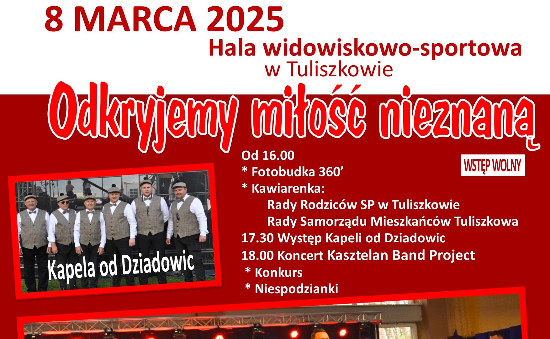 Zapowiedź Dnia Kobiet : 8 marca 2025 r.,hala widowiskowo-sportowa w Tuliszkowie